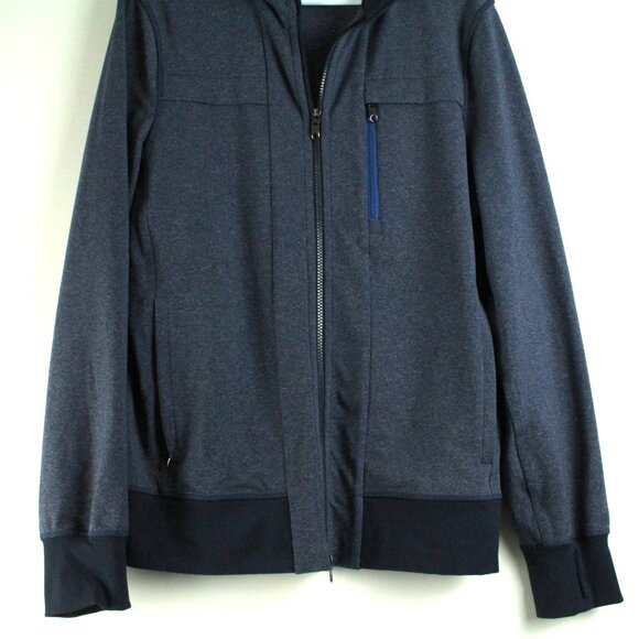 Lululemon Post Gravity Heathered Inkwell Zip Up High Collar Lightweight Jacket M - Picture 4 of 7